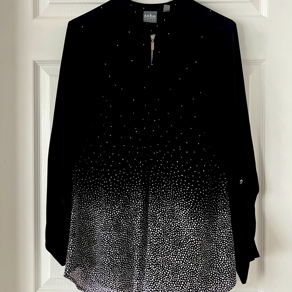 Black with white long sleeves